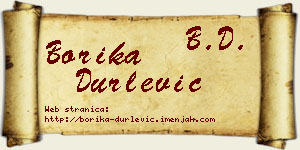 Borika Durlević vizit kartica